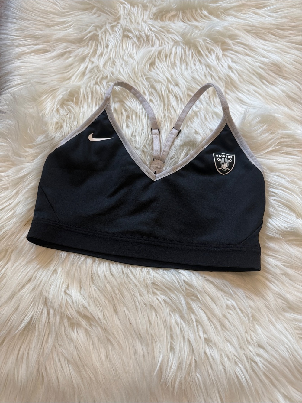 Raiders Sports Bra with White Trim